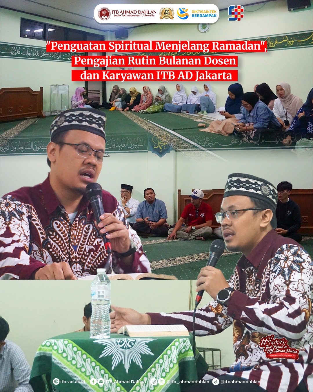 Penguatan Spiritual Menjelang Ramadan, Pengajian Bulanan Dosen & Karyawan ITB AD Jakarta